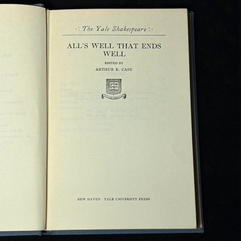 The Yale Shakespeare: All's Well That Ends Well – (Hardcover, 1958) 2nd Printing